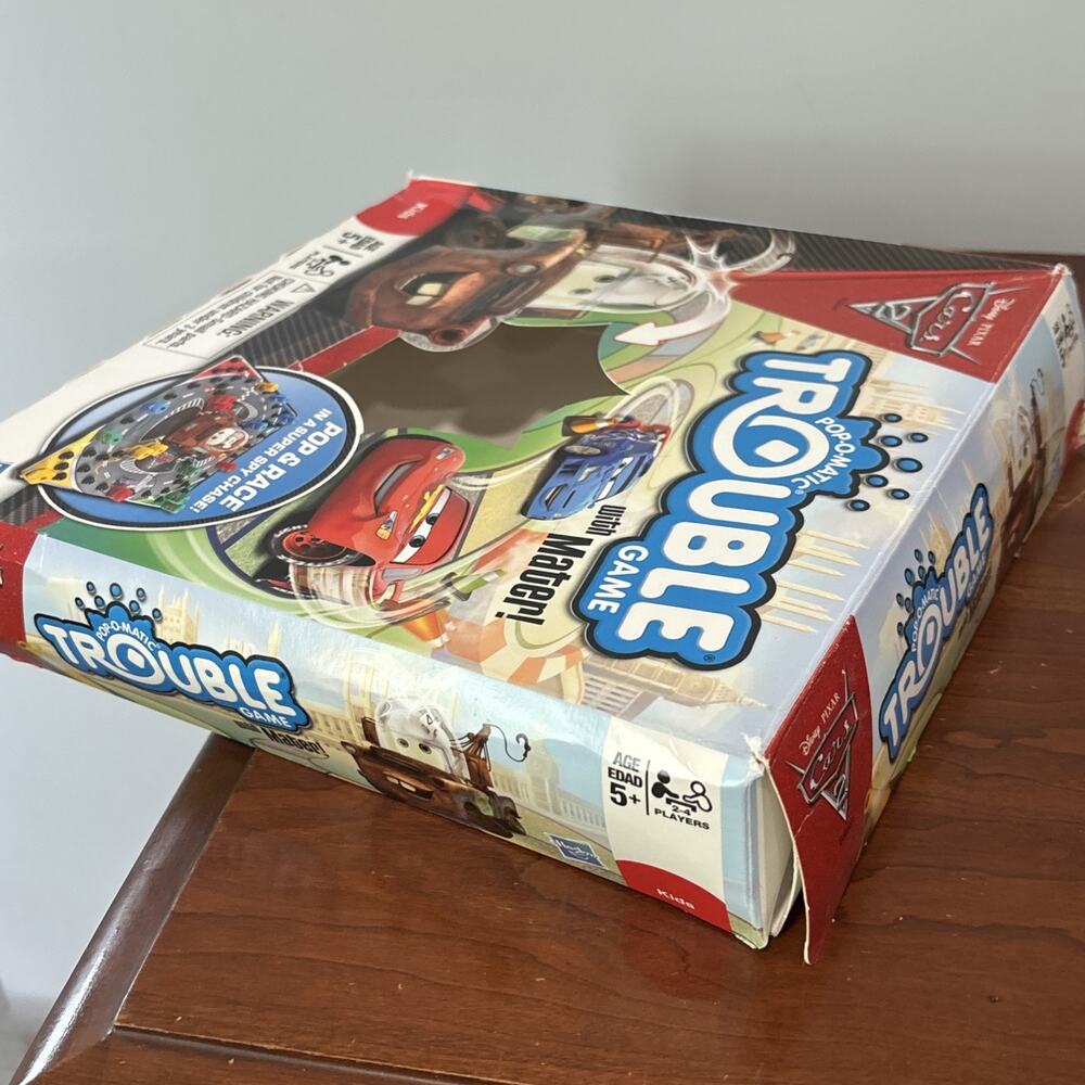 Hasbro Disney Pixar Cars 2 Pop-O-Matic Trouble Game With Mater Complete Box - Picture 8 of 9